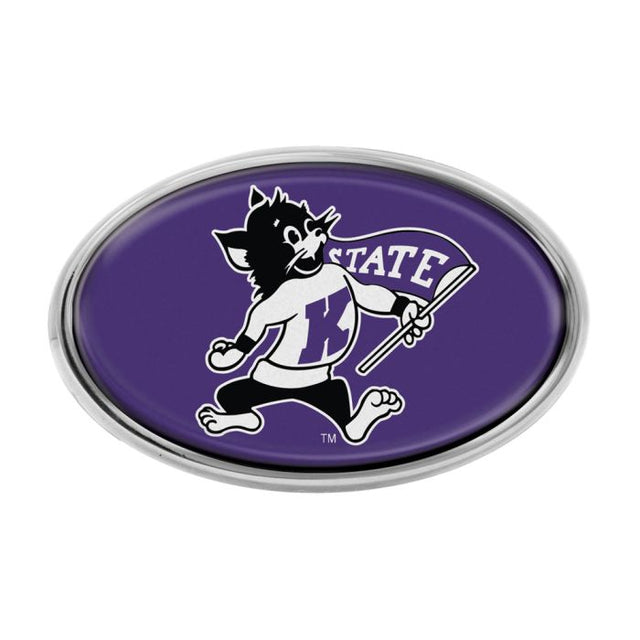 Emblema de metal cromado abovedado de los Kansas State Wildcats