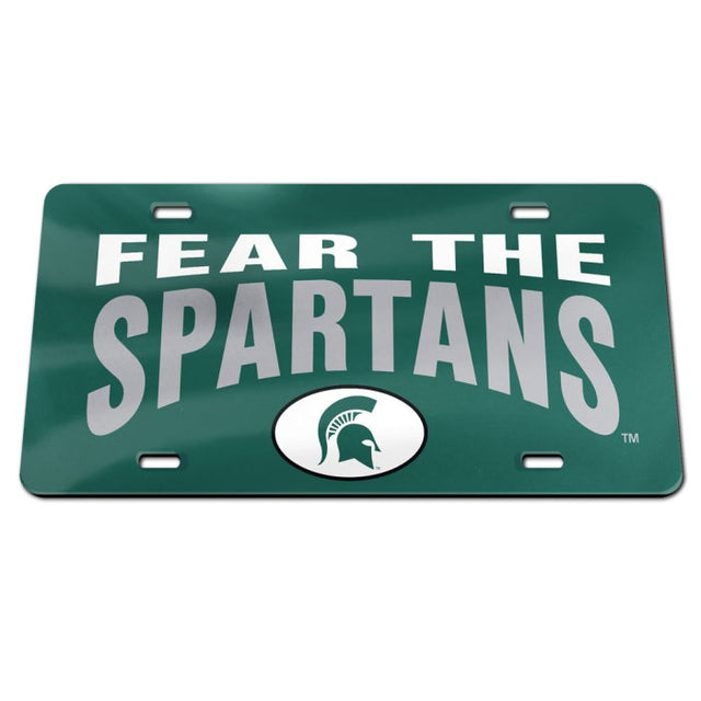 Placas de matrícula clásicas de acrílico de los Spartans de Michigan State