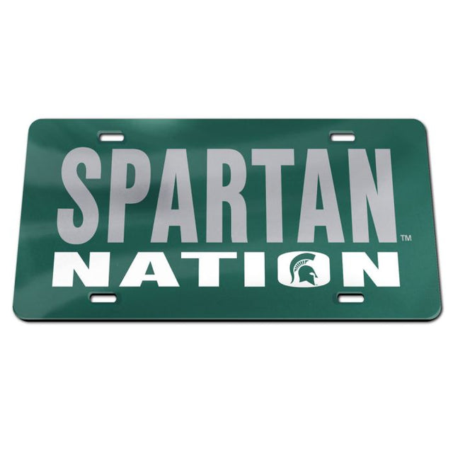 Placas de matrícula clásicas de acrílico de los Spartans de Michigan State