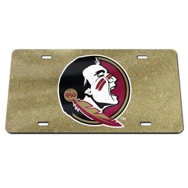 Florida State Seminoles GLITTER BACKGROUND Acrylic Classic License Plates