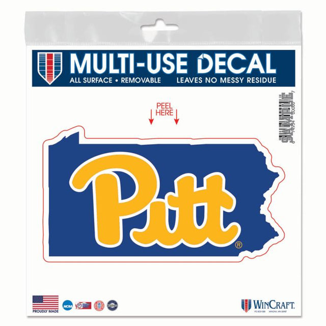 Calcomanía STATE SHAPE para todas las superficies de Pittsburgh Panthers de 6" x 6"