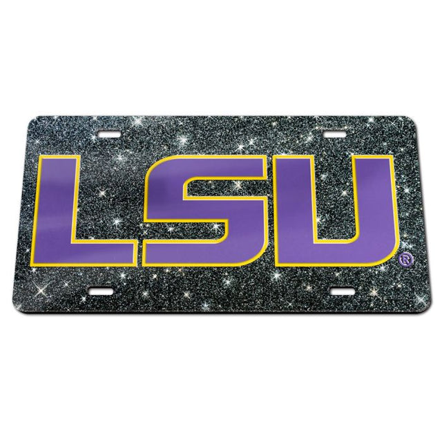 LSU Tigers GLITTER BACKGROUND Acrylic Classic License Plates