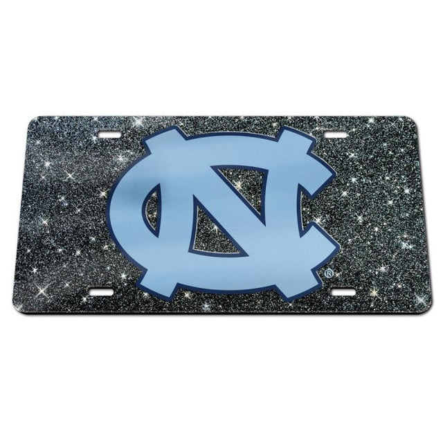 North Carolina Tar Heels GLITTER BACKGROUND Acrylic Classic License Plates