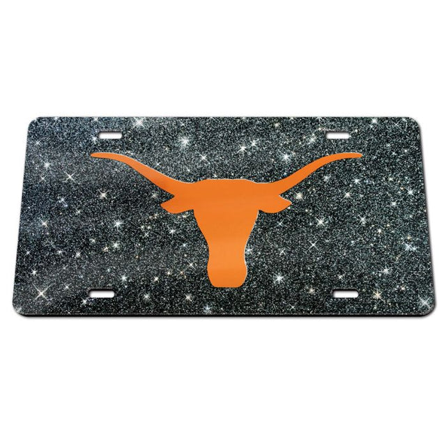 Texas Longhorns GLITTER BACKGROUND Acrylic Classic License Plates