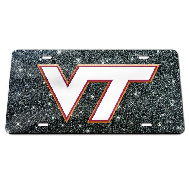 Placas de matrícula clásicas de acrílico con fondo brillante de Virginia Tech Hokies