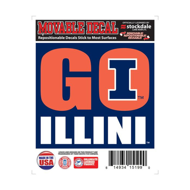 Illinois Fighting Illini All Surface Decals 5" x 7"