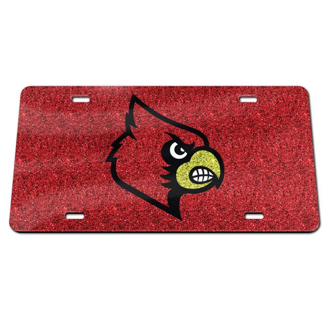 Placas de matrícula clásicas de acrílico con purpurina de los Louisville Cardinals