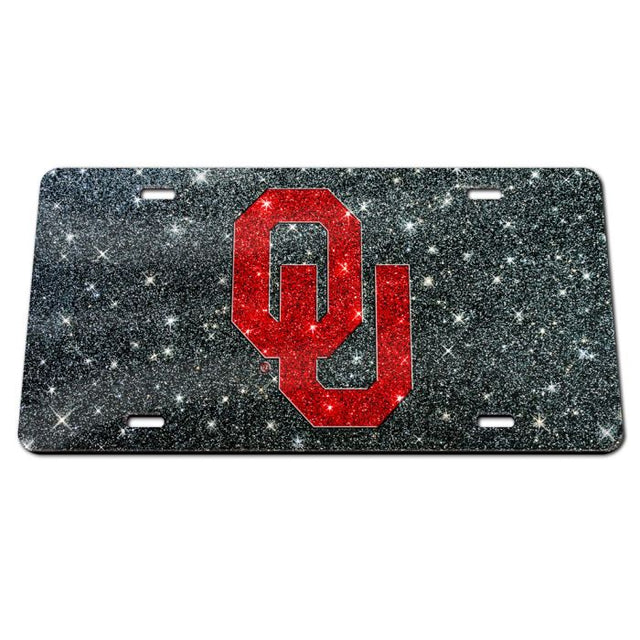 Matrícula acrílica especial con purpurina de los Oklahoma Sooners