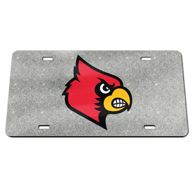 Louisville Cardinals GLITTER BACKGROUND Acrylic Classic License Plates