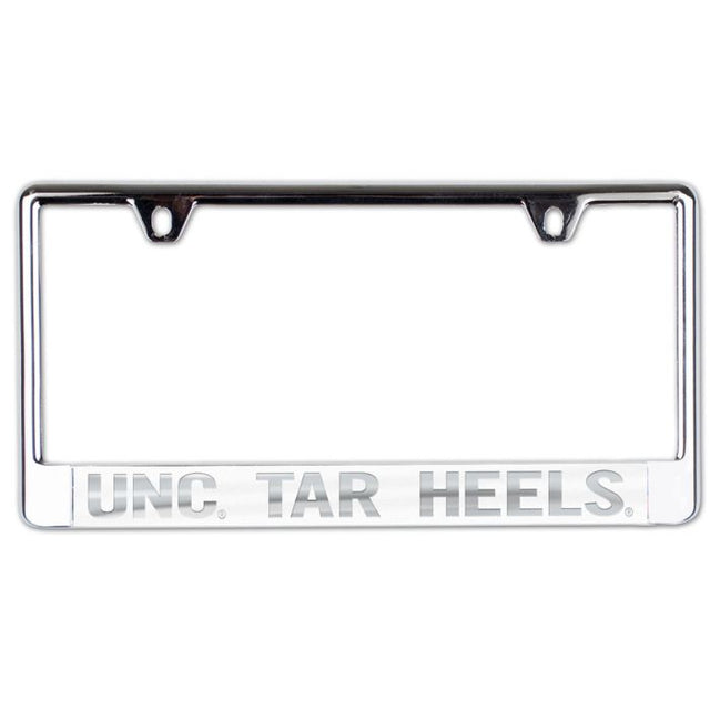 North Carolina Tar Heels FROSTED Lic Plate Frame B/O Printed