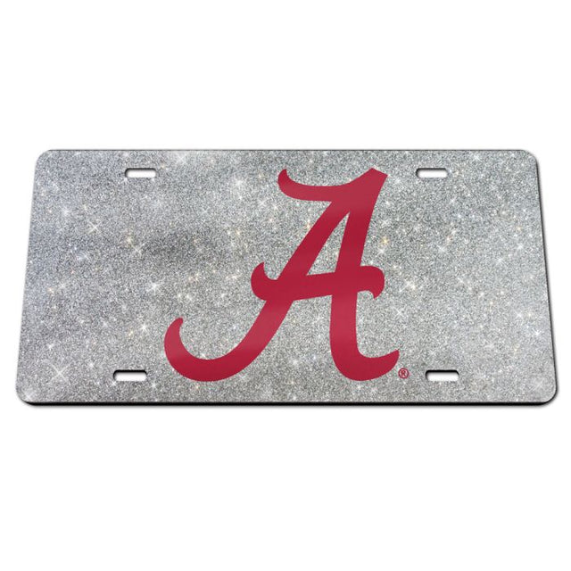 Placas de matrícula clásicas de acrílico con fondo brillante de Alabama Crimson Tide