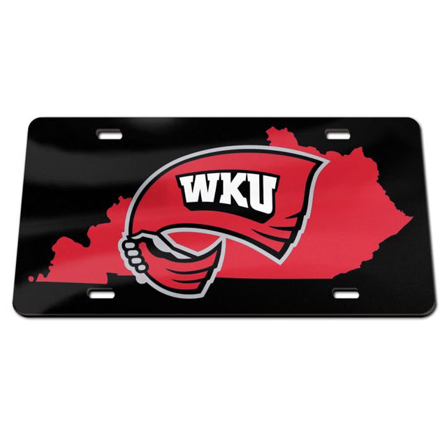 Matrícula especial de acrílico STATE de Western Kentucky Hilltoppers