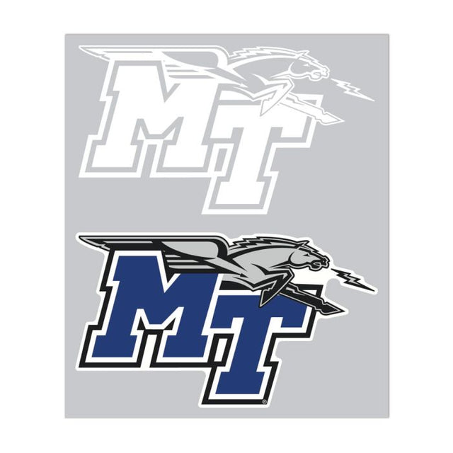 Middle Tennessee State Blue Raiders Window Decals 4" x 7"