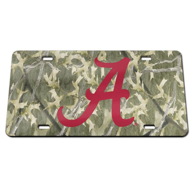 Matrícula acrílica especial con camuflaje de Alabama Crimson Tide