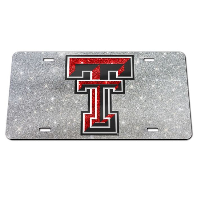 Placas de matrícula clásicas de acrílico con brillo de los Texas Tech Red Raiders