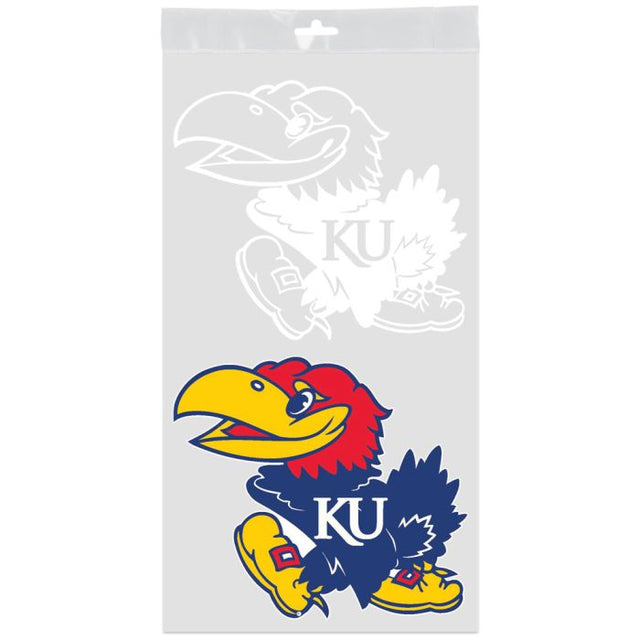 Calcomanías para ventanas de los Kansas Jayhawks, 4" x 7"