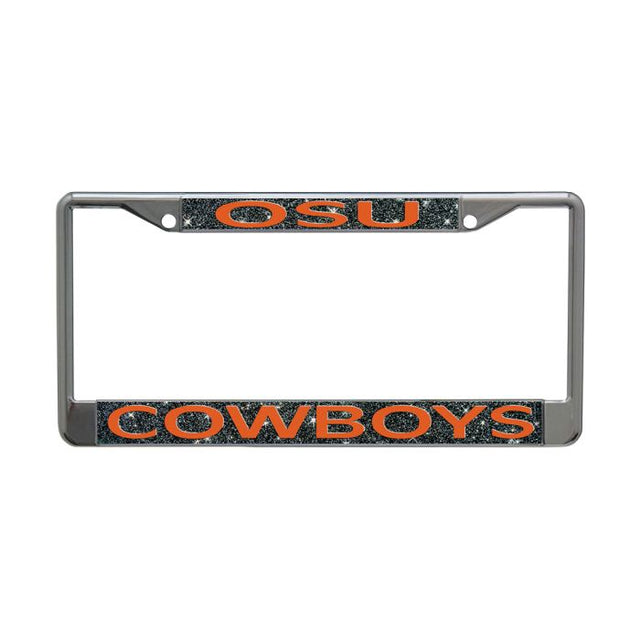 Marco impreso con licencia de Oklahoma State Cowboys con fondo brillante, talla S/L