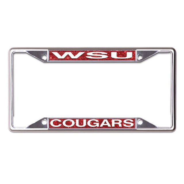 Washington State Cougars FONDO BRILLANTE Licencia Plt Marco S/C Impreso