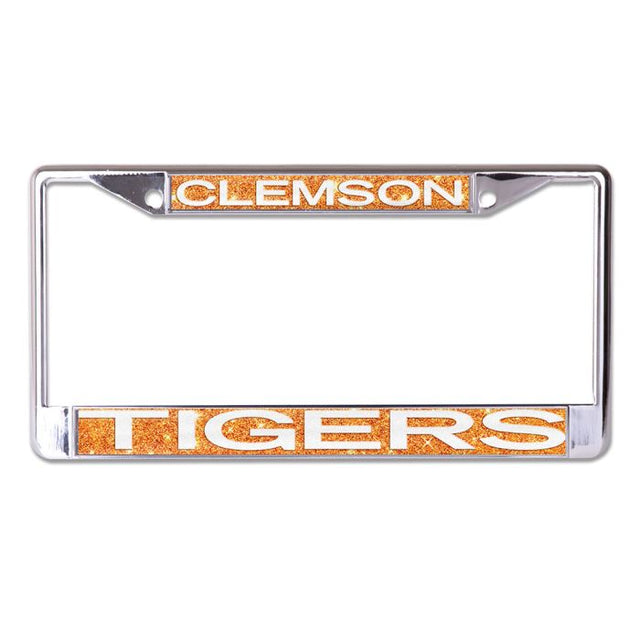 Clemson Tigers GLITTER BACKGROUND Lic Plt Frame S/L Printed