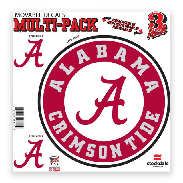 Alabama Crimson Tide Multi Pack All Surface Decals 12" x 12"