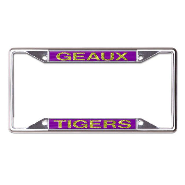 LSU Tigers GLITTER LETTERS Lic Plt Frame S/S Metallic