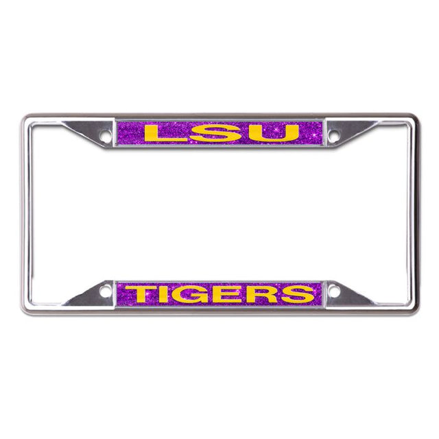 LSU Tigers GLITTER BACKGROUND Lic Plt Frame S/S Printed