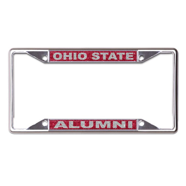 Ohio State Buckeyes RED GLITTER/ALUMNI Lic Plt Frame S/S Printed