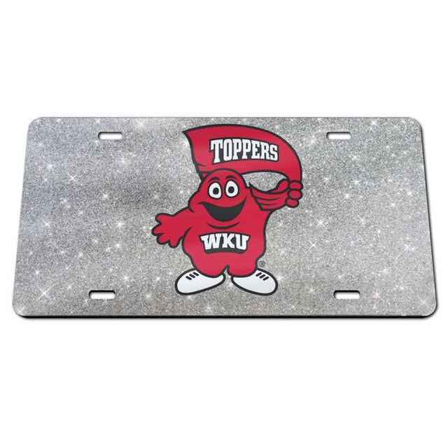 Placas de matrícula clásicas de acrílico con fondo brillante de Western Kentucky Hilltoppers