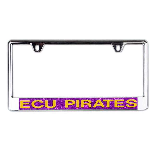 East Carolina Pirates GLITTER BACKGROUND Lic Plate Frame B/O Printed