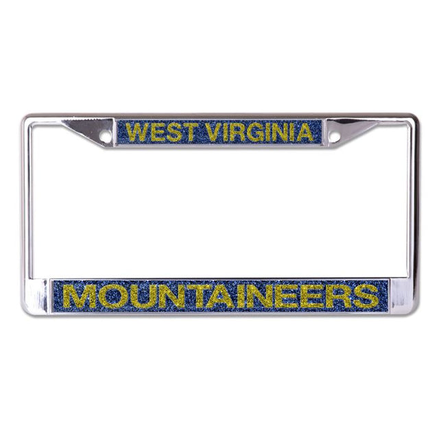 West Virginia Mountaineers GLITTER BACKGROUND Lic Plt Frame S/L Printed