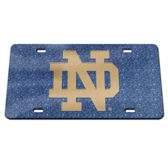 Notre Dame Fighting Irish GLITTER BACKGROUND Acrylic Classic License Plates