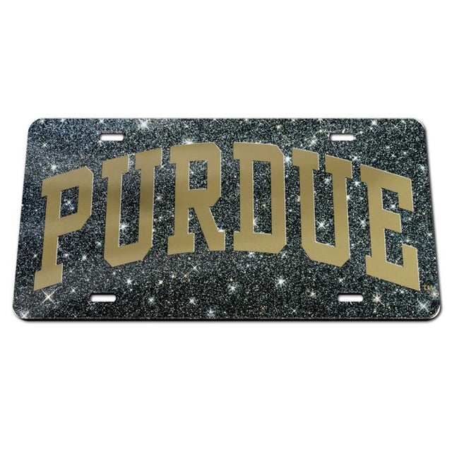 Matrículas clásicas de acrílico con fondo brillante de Purdue Boilermakers