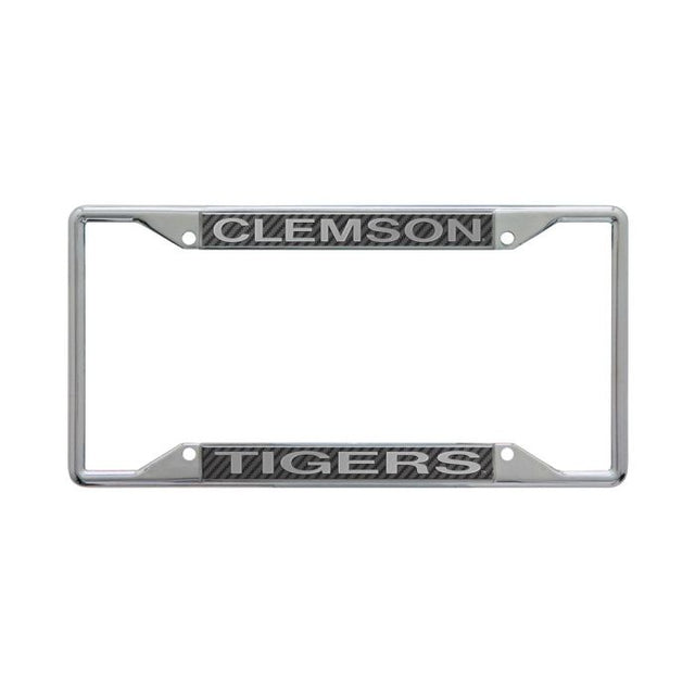 Marco de acero inoxidable Clemson Tigers CARBON Lic Plt impreso