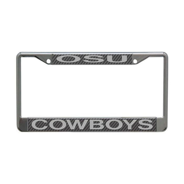 Oklahoma State Cowboys CARBON Lic Plt Frame S/L Printed