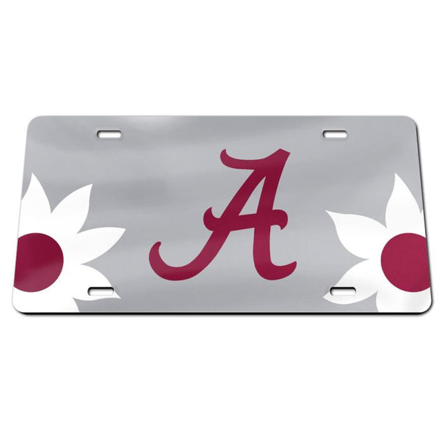 Matrículas clásicas de acrílico con diseño de flores de Alabama Crimson Tide