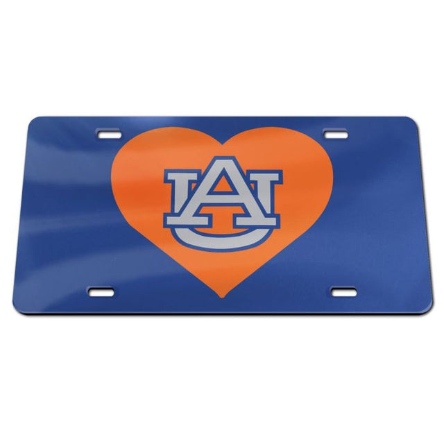 Placas de matrícula clásicas de acrílico con el logo de Auburn Tigers HEART