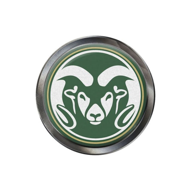 Emblema de metal cromado abovedado de los Colorado State Rams