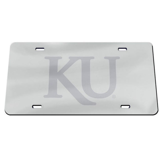 Kansas Jayhawks FROSTED Specialty Acrylic License Plate