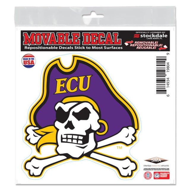 Calcomanía para todas las superficies de los Piratas de East Carolina, 6" x 6"