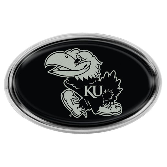 Emblema de metal cromado abovedado de los Kansas Jayhawks