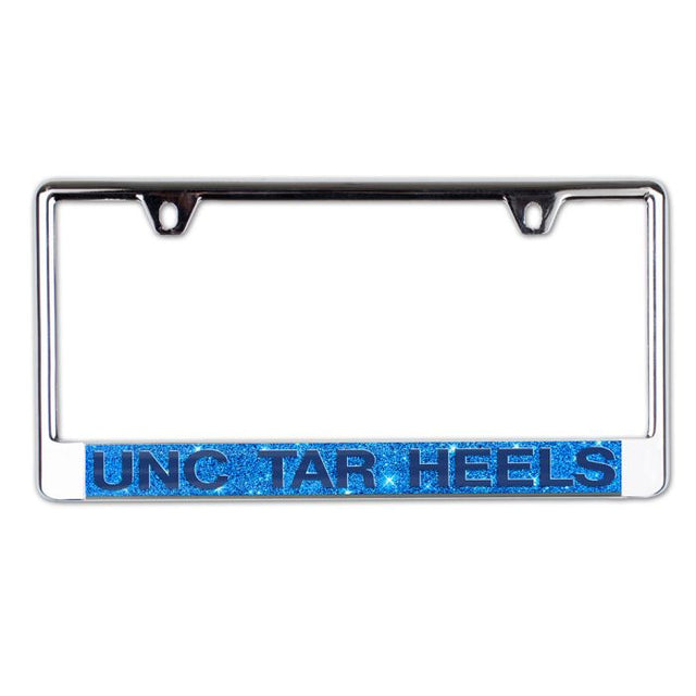 North Carolina Tar Heels GLITTER BACKGROUND Lic Plate Frame B/O Printed