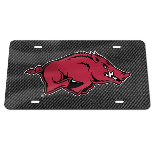 Matrícula acrílica especial de Arkansas Razorbacks CARBON