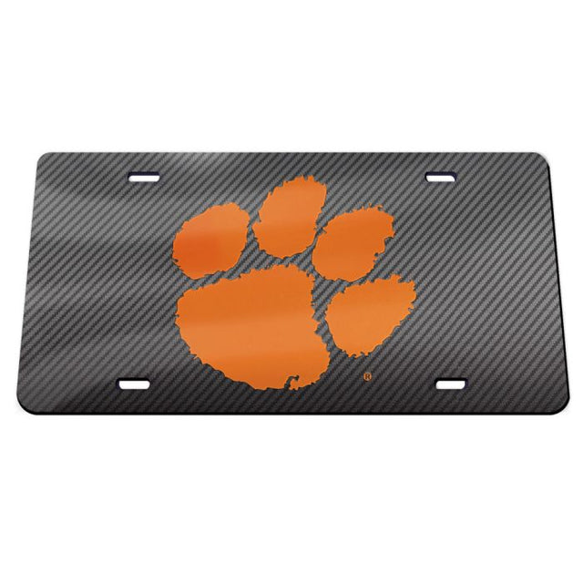 Matrícula acrílica especial de los Clemson Tigers CARBON