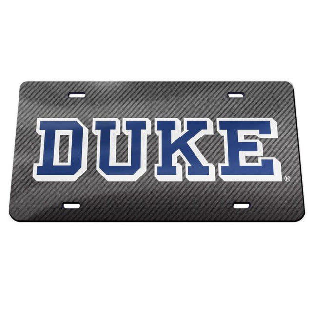 Placa de matrícula acrílica especial de Duke Blue Devils CARBON