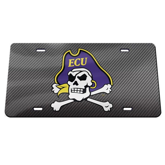 East Carolina Pirates CARBON Specialty Acrylic License Plate