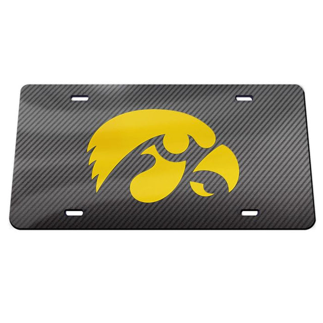 Iowa Hawkeyes CARBON Specialty Acrylic License Plate