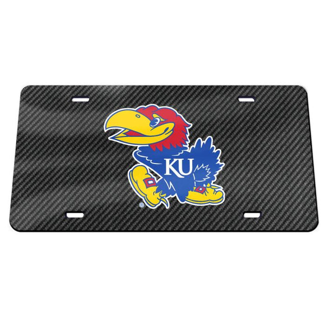 Kansas Jayhawks CARBON Specialty Acrylic License Plate