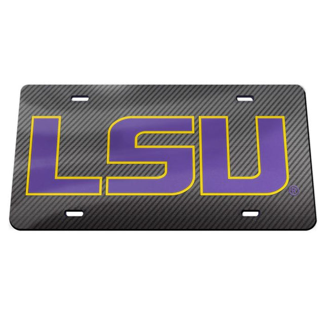 LSU Tigers CARBON Specialty Acrylic License Plate