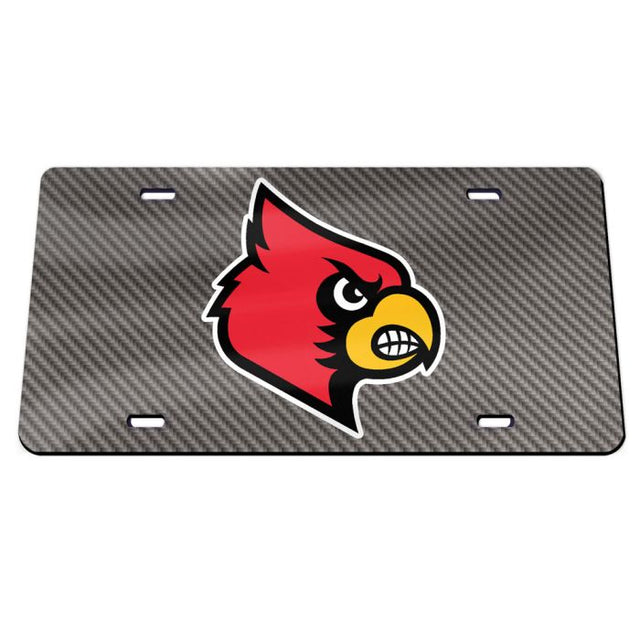 Louisville Cardinals CARBON Specialty Acrylic License Plate