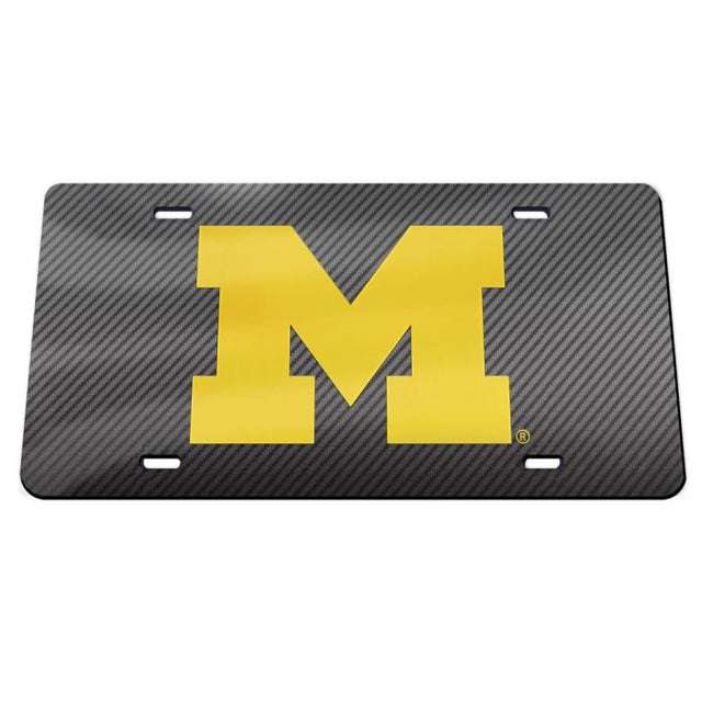 Matrícula acrílica especial de los Michigan Wolverines CARBON